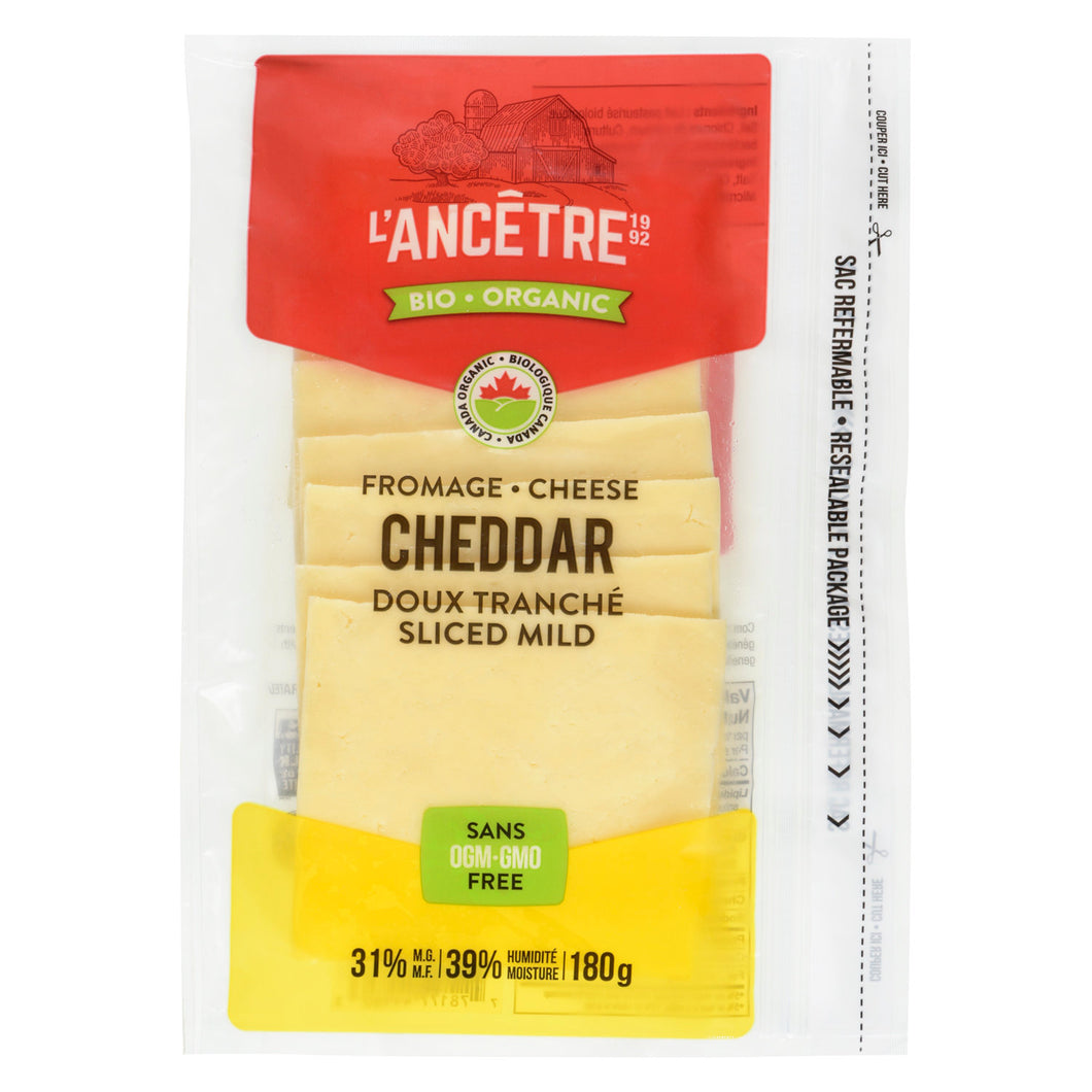 L'Ancetre Organic Sliced Mild Cheddar Cheese 180g