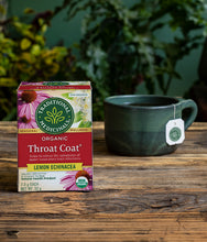 Load image into Gallery viewer, Traditional Medicinals Organic Throat Coat Lemon Echinacea Tea 16tbgs
