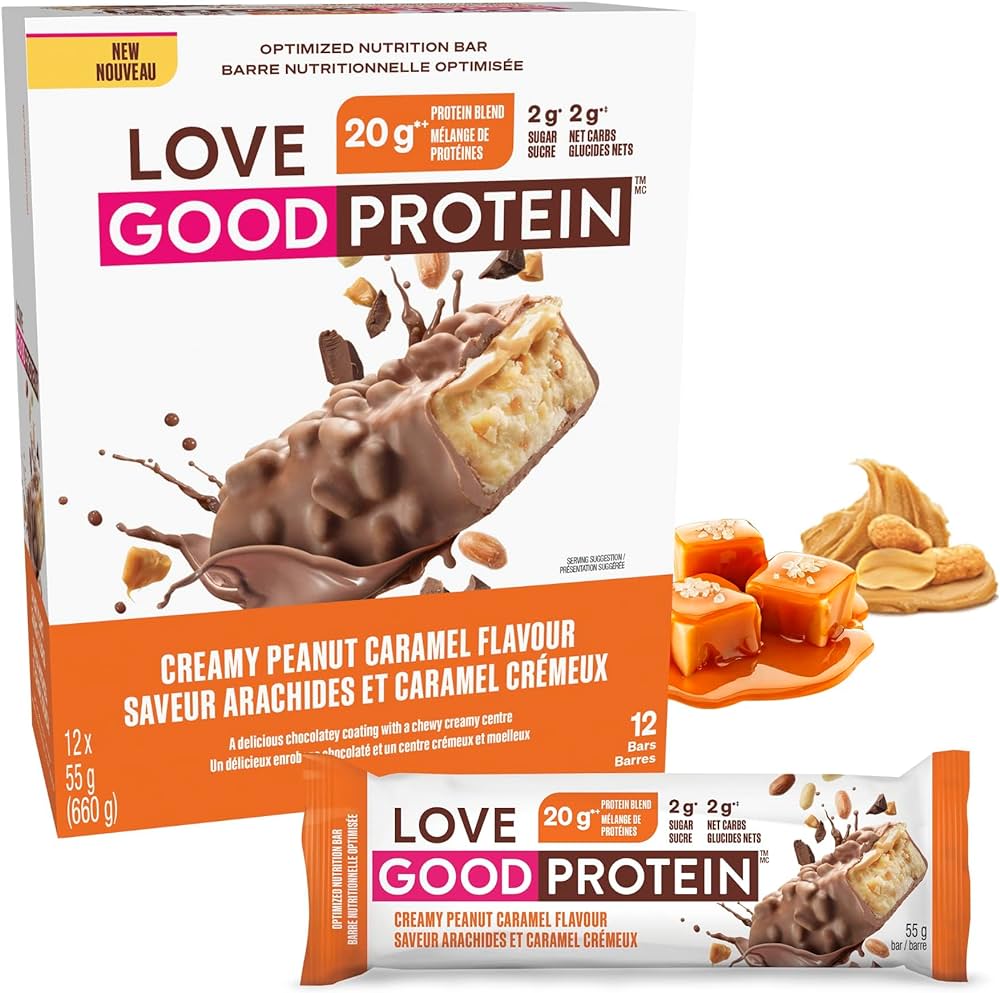 Love Good Fats Peanut Caramel Protein Bar 55g 12pk