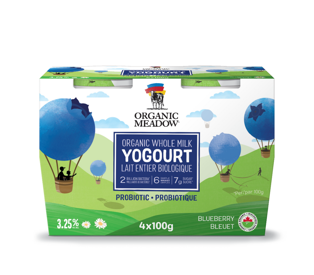 Organic Meadow Organic Blueberry Yogurt 100g 4pk