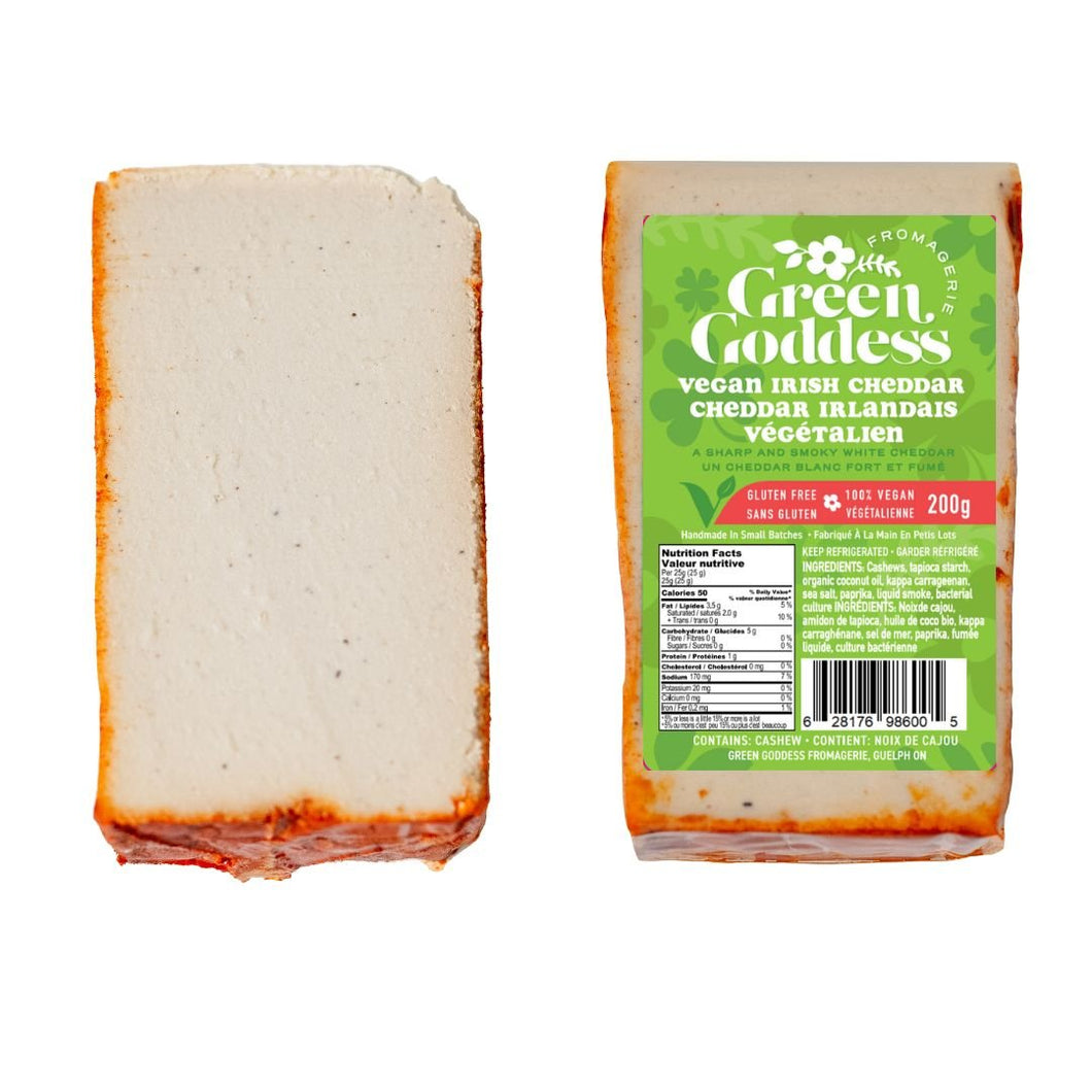 Green Goddess Fromagerie Vegan Irish Cheddar 200g