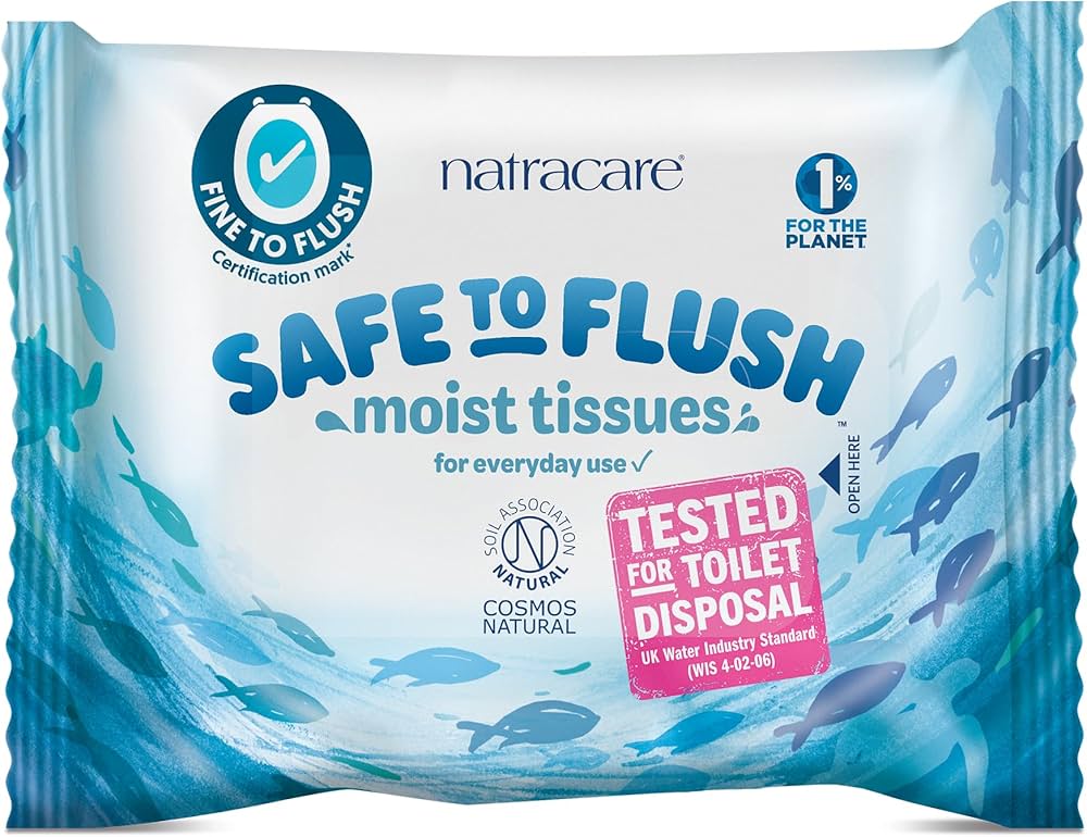 Natracare Safe to Flush Moist Tissues 30pk