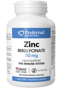 Preferred Nutrition Zinc Bisglycinate 50mg 150vcaps