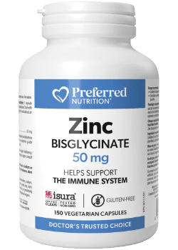 Preferred Nutrition Zinc Bisglycinate 50mg 150vcaps