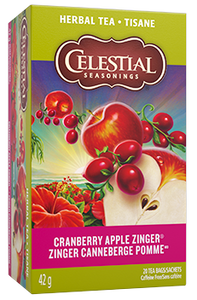 Celestial Seasonings Cranberry Apple Zinger 20 Tea Bags