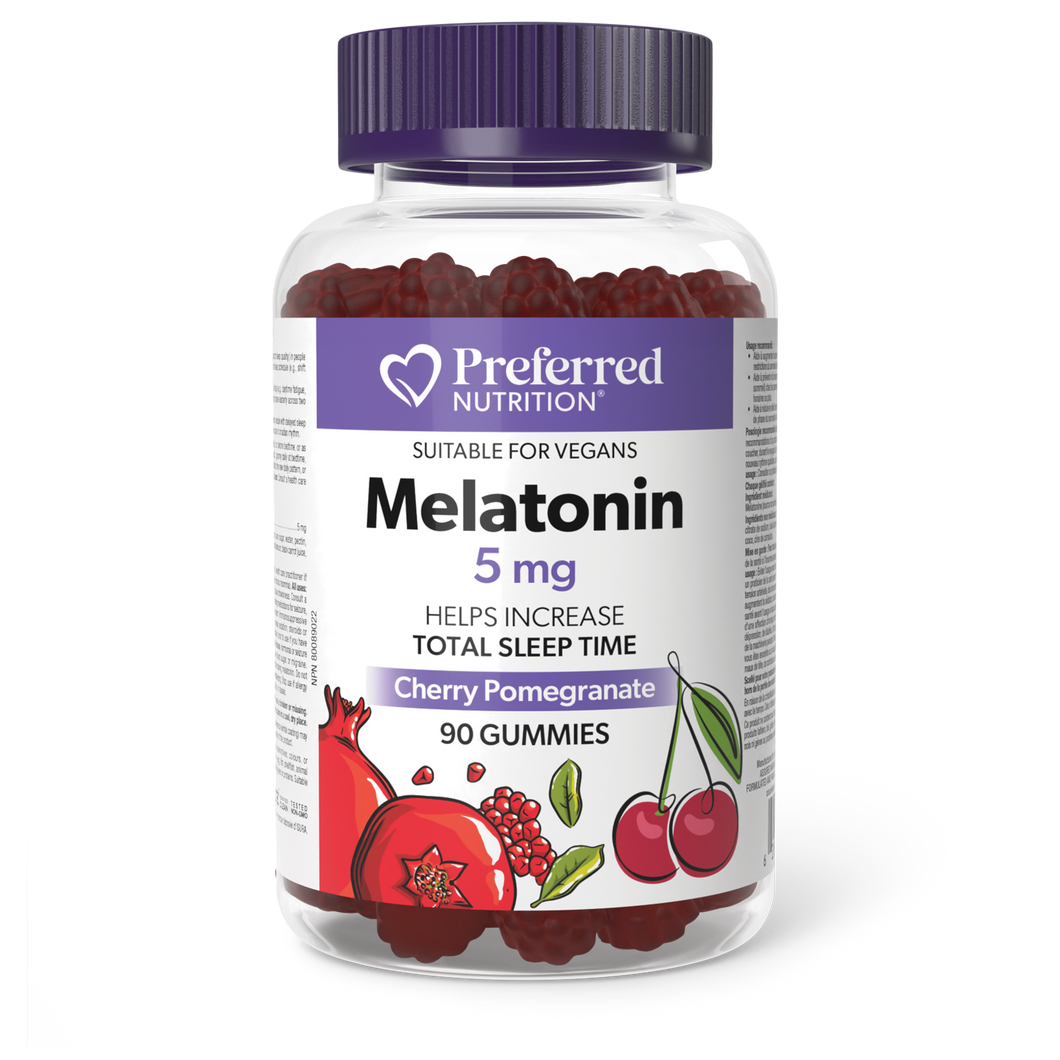 Preferred Nutrition Cherry Pomegranate Melatonin Gummies 5mg 90 Gummies