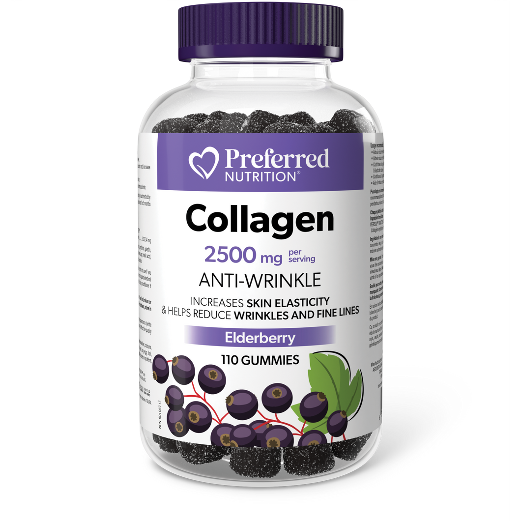 Preferred Nutrition Elderberry Bioactive Collagen 2500mg Gummies 110 Gummies