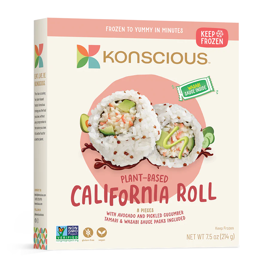 Koncious Plant Based California Roll Sushi Frozen 210g