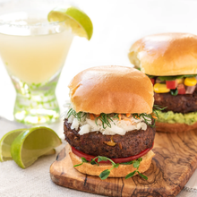 Load image into Gallery viewer, My Little Chickpea Black Bean Slider Veggie Burger 6pk 366g
