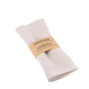 Cheeks Ahoy Organic Muslin Kitchen Towel Blush