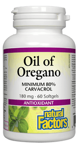 Natural Factors Oil of Oregano 180mg 60 Softgels