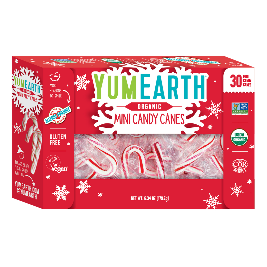 Yum Earth Organic Holiday Mini Candy Canes 30 Pack